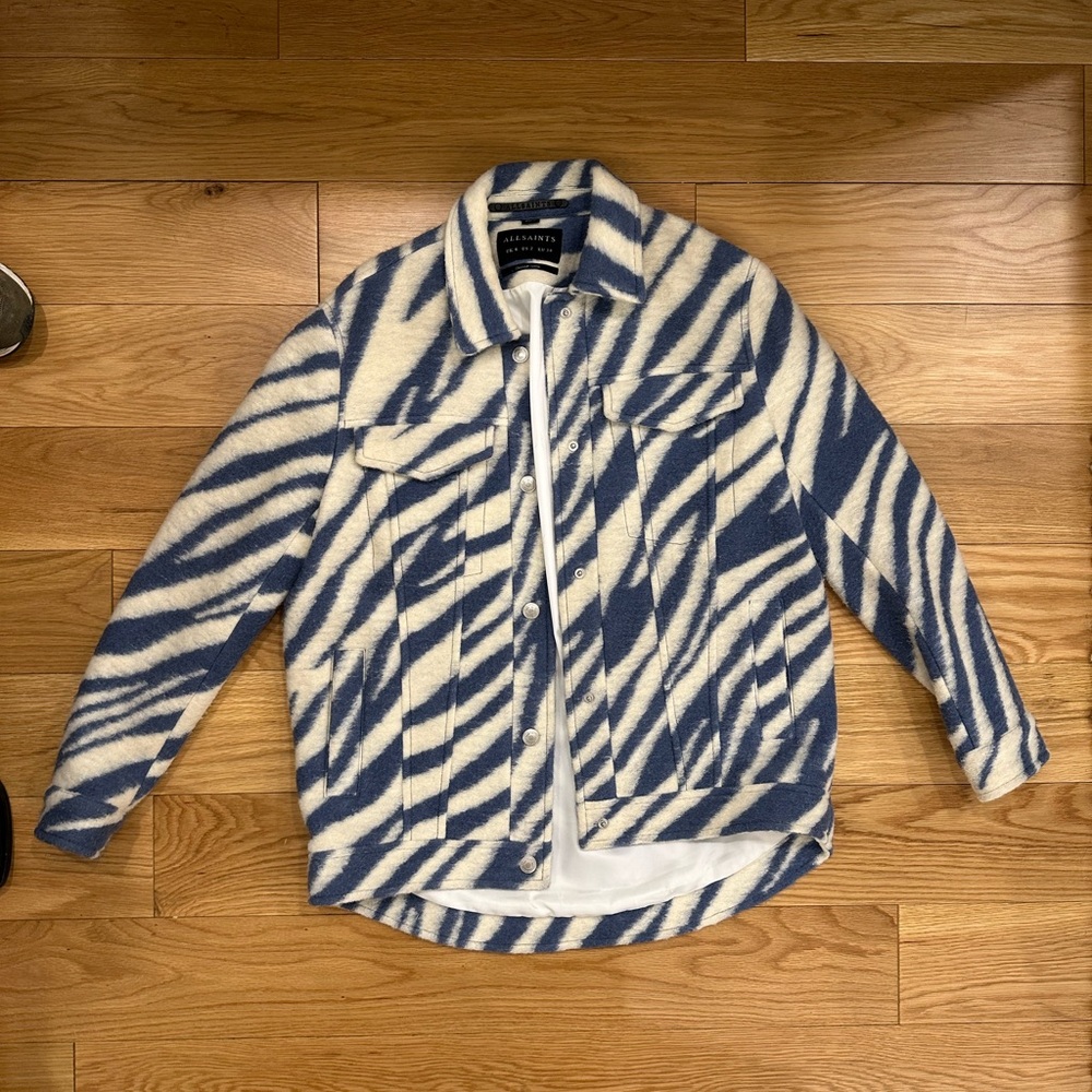 All Saints Zebra Print Wool Jacket